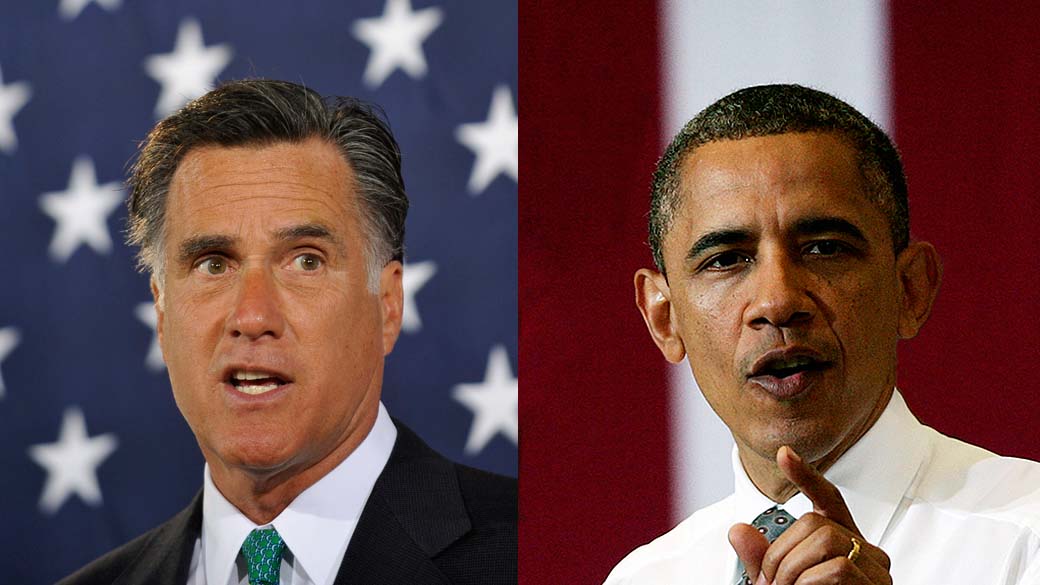 Montagem de Romney e Obama