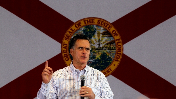 O republicano Mitt Romney faz campanha na Flórida