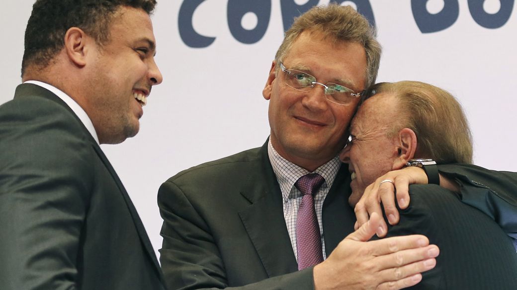 Ronaldo, Valcke e Marin na quinta, no Rio: agora o francês é bem recebido