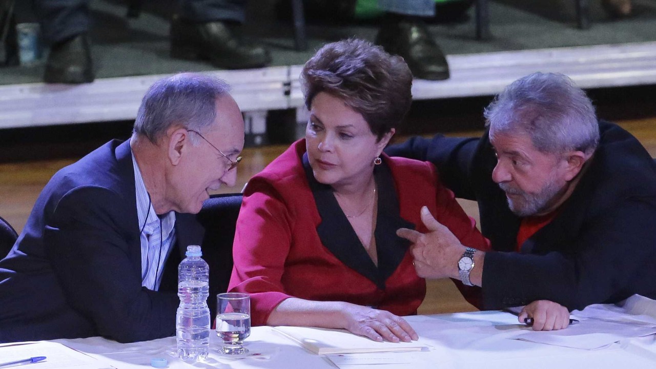 Rui Falcão, Dilma Rousseff e Lula