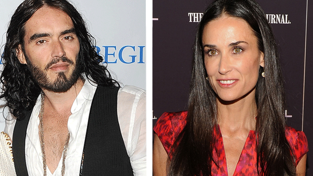Os atores Russell Brand e Demi Moore