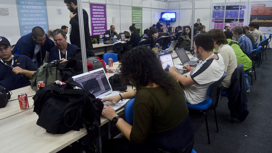 A sala de imprensa do Rock in Rio