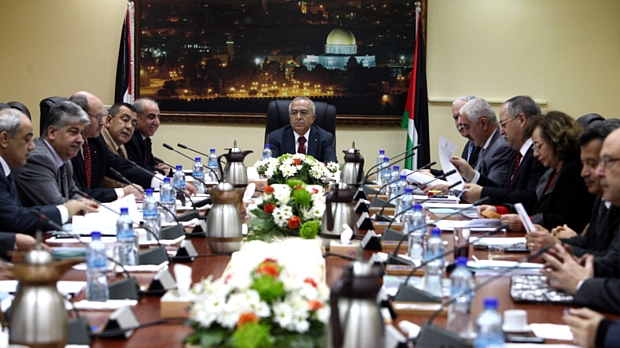 O premiê palestino Salam Fayyad se reuniu com autoridades na cidade de Ramala, na Cisjordânia
