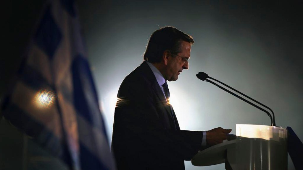 O líder do partido conservador Nova Democracia, Antonis Samaras