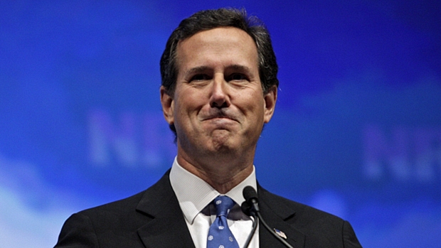 O ex-senador pela Pensilvânia Rick Santorum, que deixou a corrida eleitoral e declarou apoio a Romney