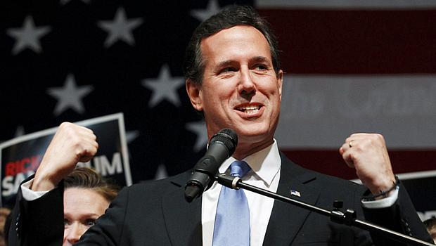 Santorum afirmou em discurso que permanecerá na luta pela indicação do partido até o final das primárias