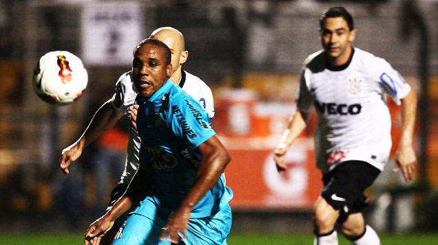Lance do jogador Borges durante partida entre Corinthians e Santos, no estádio do Pacaembu
