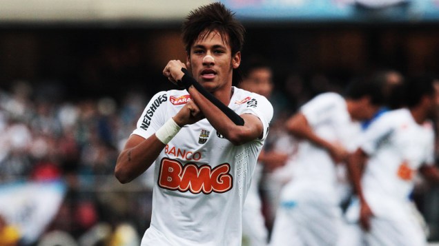 Comemoração do gol de Neymar, do Santos