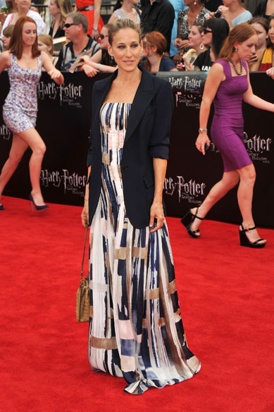 Sarah Jessica Parker no tapete vermelho para a pré-estreia de Harry Potter e as Relíquias da Morte – Parte 2, em Nova York