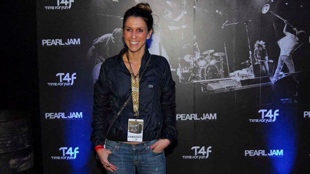 Sarah Oliveira no camarote VIP do show do Pearl Jam no Estádio do Morumbi, em São Paulo, em 03/11/2011