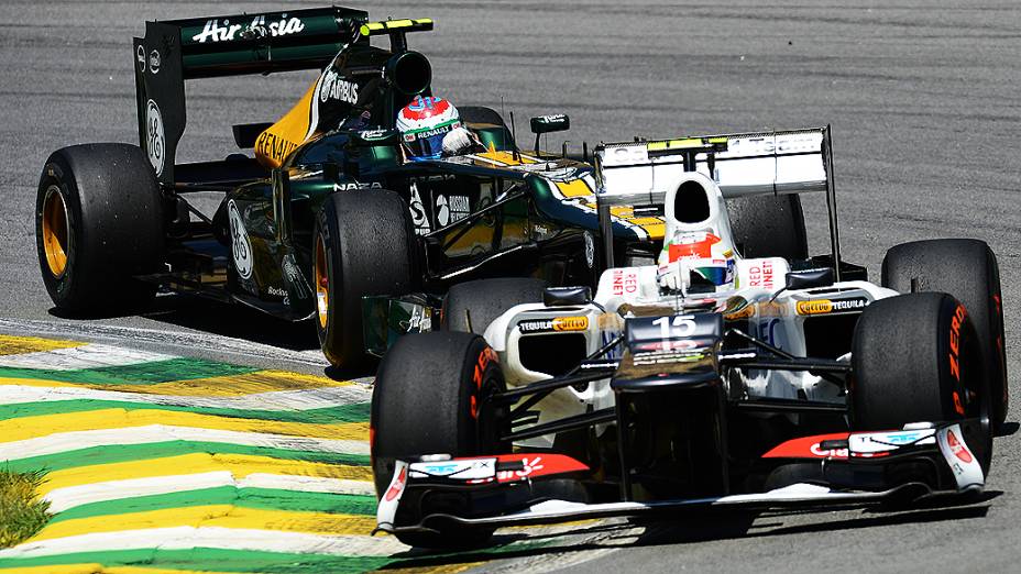 Sergio Perez da Sauber durante o primeiro treino livre do GP Brasil, nesta sexta-feira em Interlagos