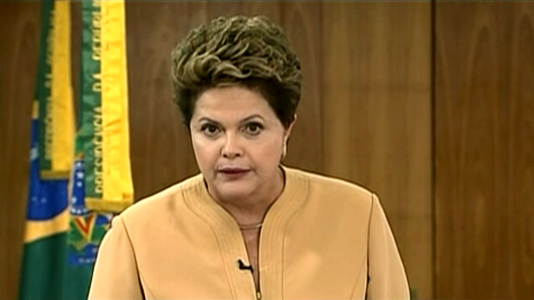 Dilma Rousseff em pronunciamento na semana passada. Governo prepara "pacote anticorrupção"