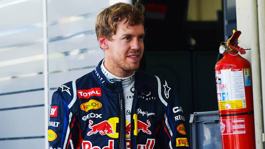 Sebastian Vettel durante o primeiro treino livre do GP Brasil, nesta sexta-feira em Interlagos  
