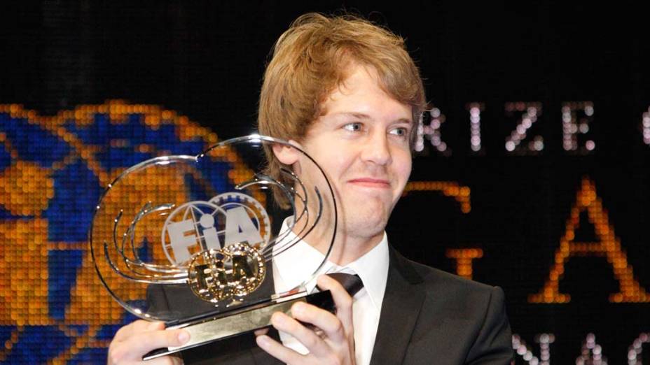 Sebastian Vettel durante a cerimônia de gala da FIA em Mônaco, em 11/12/2009<br>