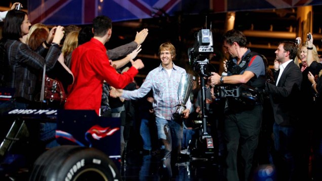 Sebastian Vettel durante programa de televisão na Áustria, em 15/11/2010