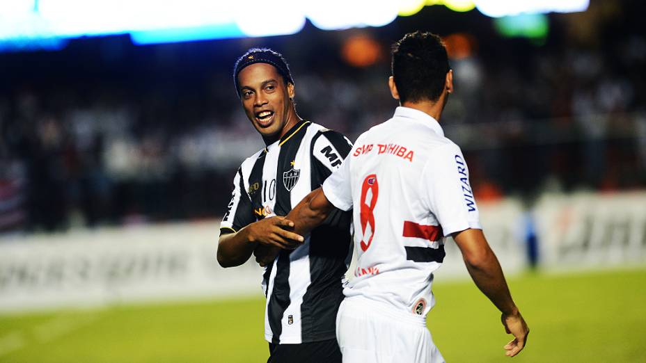 Ronaldinho do Atlético-MG contra o São Paulo pela última rodada da fase de grupos da Copa Libertadores 2013