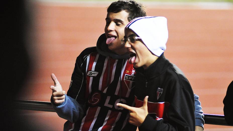 Torcedores do São Paulo durante a partida contra o Atlético-MG no estádio do Morumbi