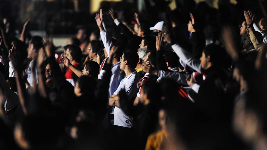 Torcedores do São Paulo durante a partida contra o Atlético-MG no estádio do Morumbi