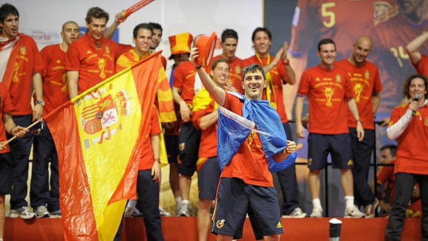 Seleção da Espanha comemora sua vitória um dia depois da final da Copa do Mundo