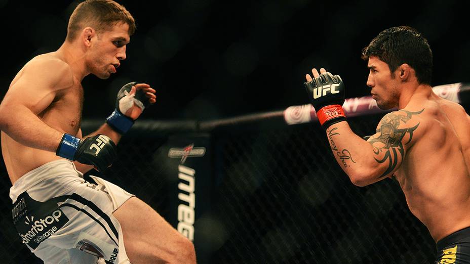 Diego Nunes e Nik Lentz durante UFC São Paulo no ginásio do Ibirapuera