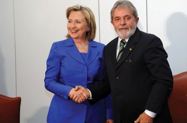 A secretária de estado americana Hillary Clinton se encontrou com o presidente Luiz Inácio Lula da Silva, em Brasília.