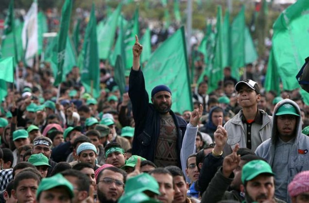 Milhares de pessoas participaram da comemoração do 22º aniversário do Hamas.