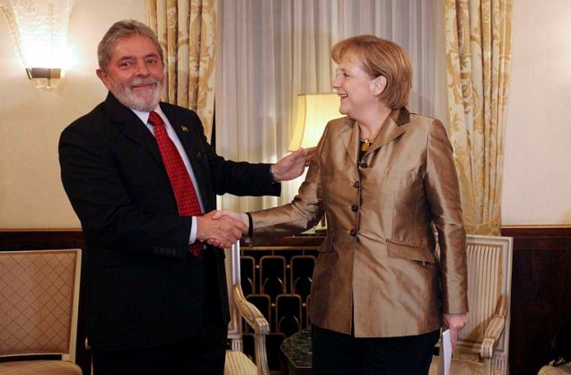 O presidente brasileiro, Luiz Inácio Lula da Silva, e a chanceler alemã, Angela Merkel, em Copenhague, nesta quinta.
