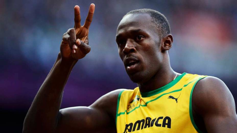 O jamaicano Usain Bolt após vencer bateria das semi-finais dos 100m nas Olimpíadas de Londres, em 05/08/2012