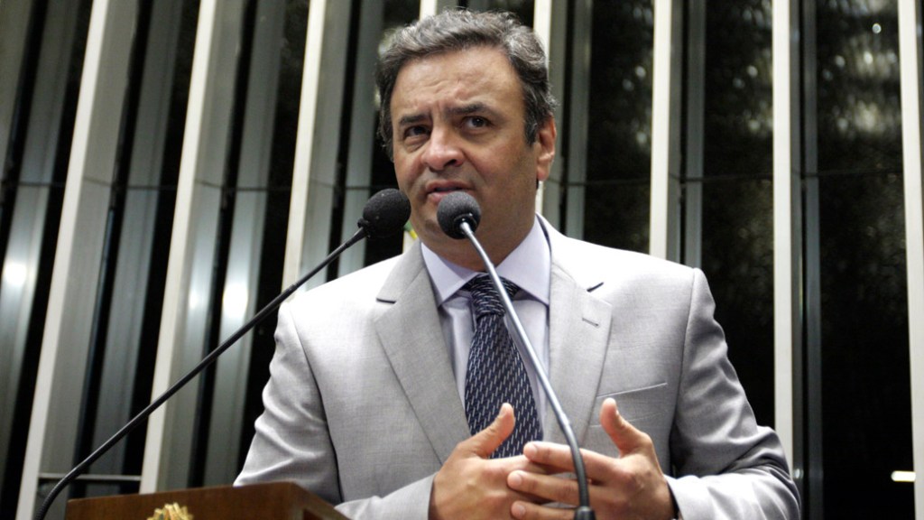 O senador Aécio Neves em Brasília