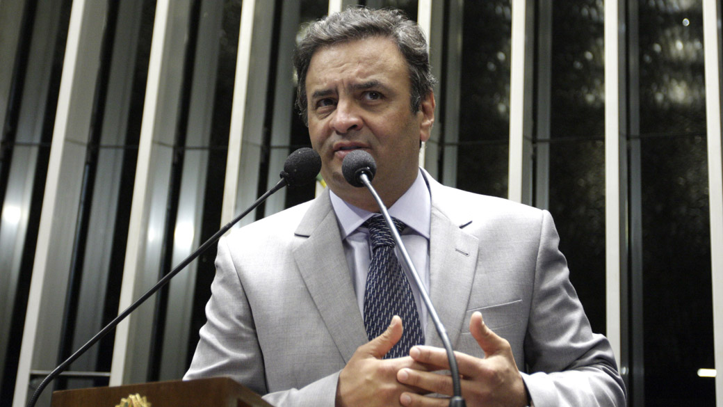 O senador Aécio Neves em Brasília