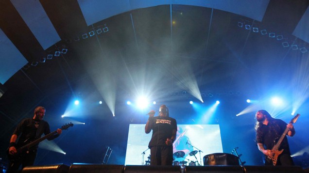 O show do Sepultura no palco Sunset, no terceiro dia do Rock in Rio, em 25/09/2011