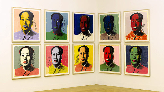 Série 'Mao', de dez serigrafias em difrentes cores, de Andy Warhol, o pai da arte pop