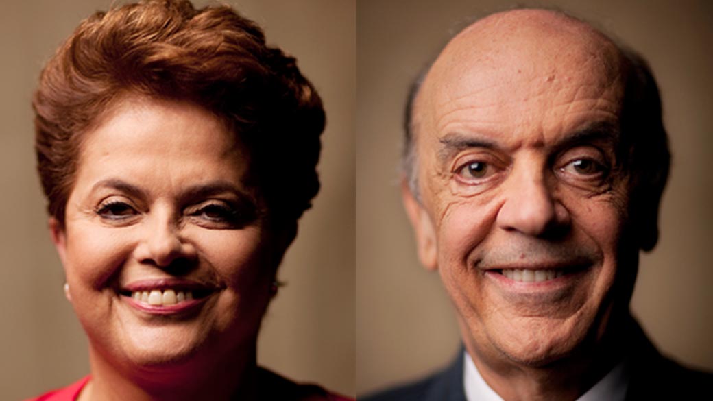 Candidatos José Serra e Dilma Rousseff