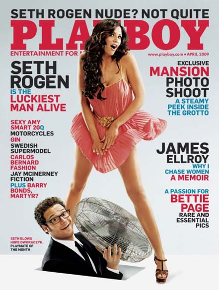 Seth Rogen, o 9º homem na capa de Playboy, em 2009 Seth Rogen, o 9º homem na capa de Playboy, em 2009
