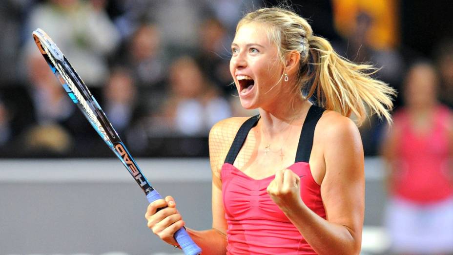 Maria Sharapova durante o WTA de Stuttgart, na Alemanha, em 2012