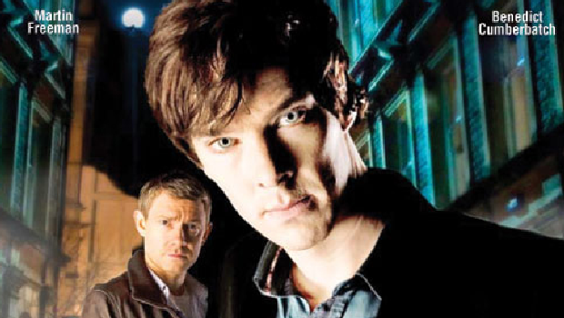 Benedict Cumberbatch como Sherlock Holmes, na série 'Sherlock'