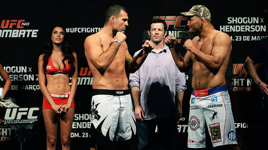 Maurício Shogun e Dan Henderson durante pesagem do UFC de Natal