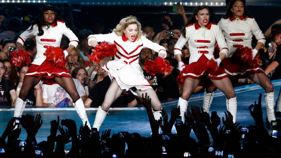 Apresentação da cantora Madonna durante a MDNA world tour, em Tel Aviv, em Israel