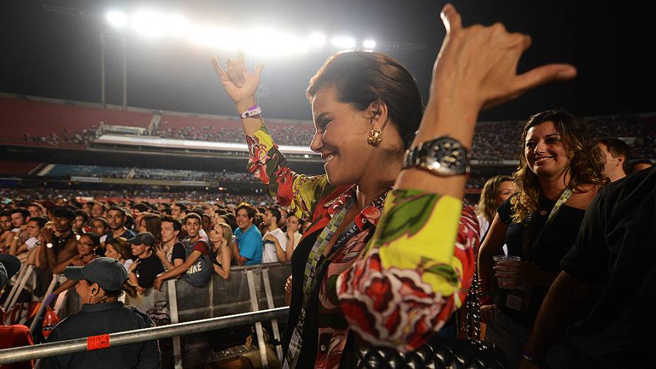 Narcisa Tamborindeguy durante o show da Madonna em São Paulo