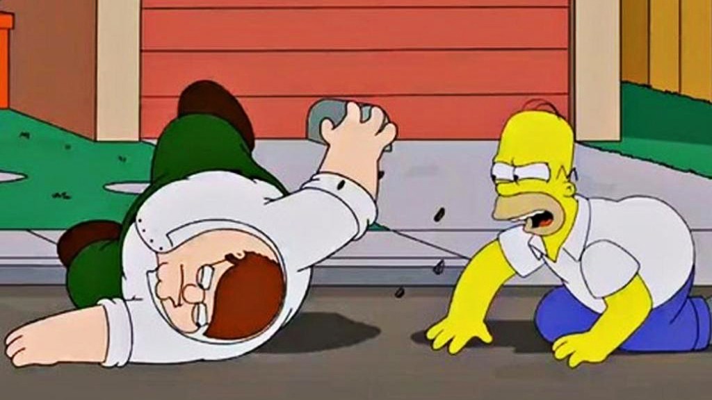 Imagens do encontro entre os personagens de "Os Simpsons" e "Family Guy" foram divulgadas nesta segunda-feira (12/05) pela Fox