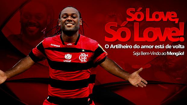 Site oficial do Flamengo anuncia a contratação de Vagner Love