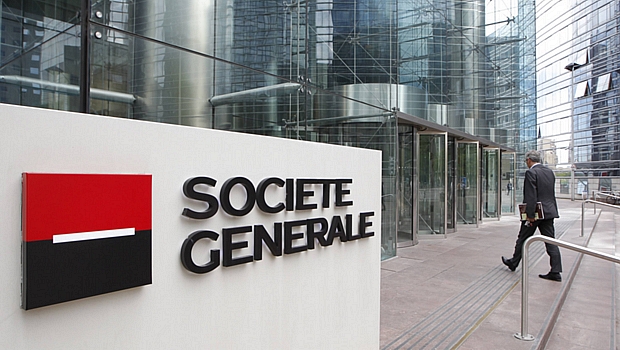 Fachada do Banco Societe Generale em Paris: nota rebaixada pela agência Moody's nesta quarta-feira