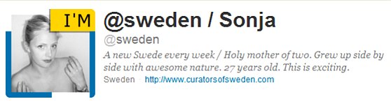 Sonja Abrahmsson, de 27 anos, é a curadora desta semana do perfil @sweden