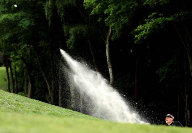 O dinamarquês Soren Kjeldsen durante o torneiro de golf BMW PGA, em Virginia Water, Inglaterra