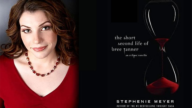 A escritora Stephenie Meyer e a capa do livro 'The Short Second Life of Bree Tanner' ( 'A Segunda Breve Vida de Bree Tanner')