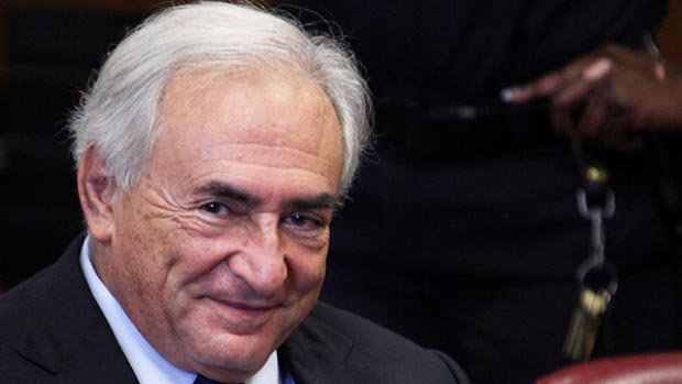 Strauss-Kahn durante audiências nesta segunda-feira