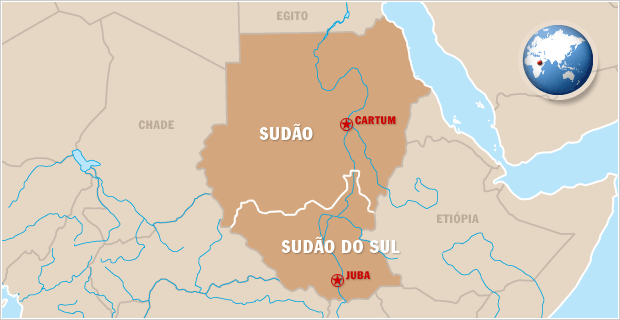Mapa do Sudão do Sul