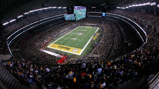 Visão geral do Cowboys Stadium, nos EUA, durante o Super Bowl XLV