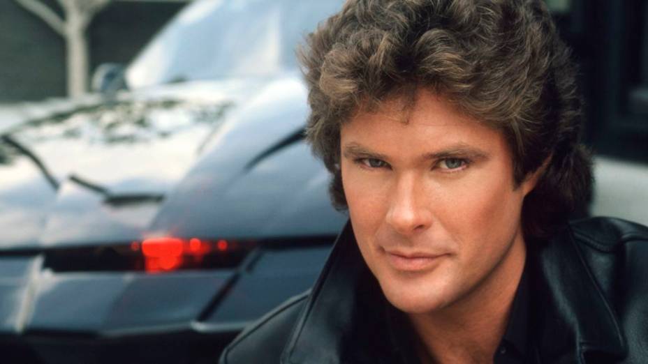 David Hasselhoff e Kitt no seriado A Supermáquina, sucesso nos anos 1980