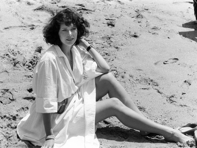 A atriz Sylvia Kristel durante o festival de Cannes de 1977